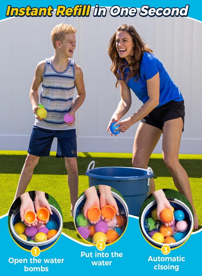 Tlitlimom 16Pcs Reusable Water Bomb Balloons, Pool Beach Toys for Kids ages 3-12, Summer Toy Water Toy for and Girls, Outdoor Activities Water Games Toys Self Sealing Water Splash Ball for Fun - Image 3